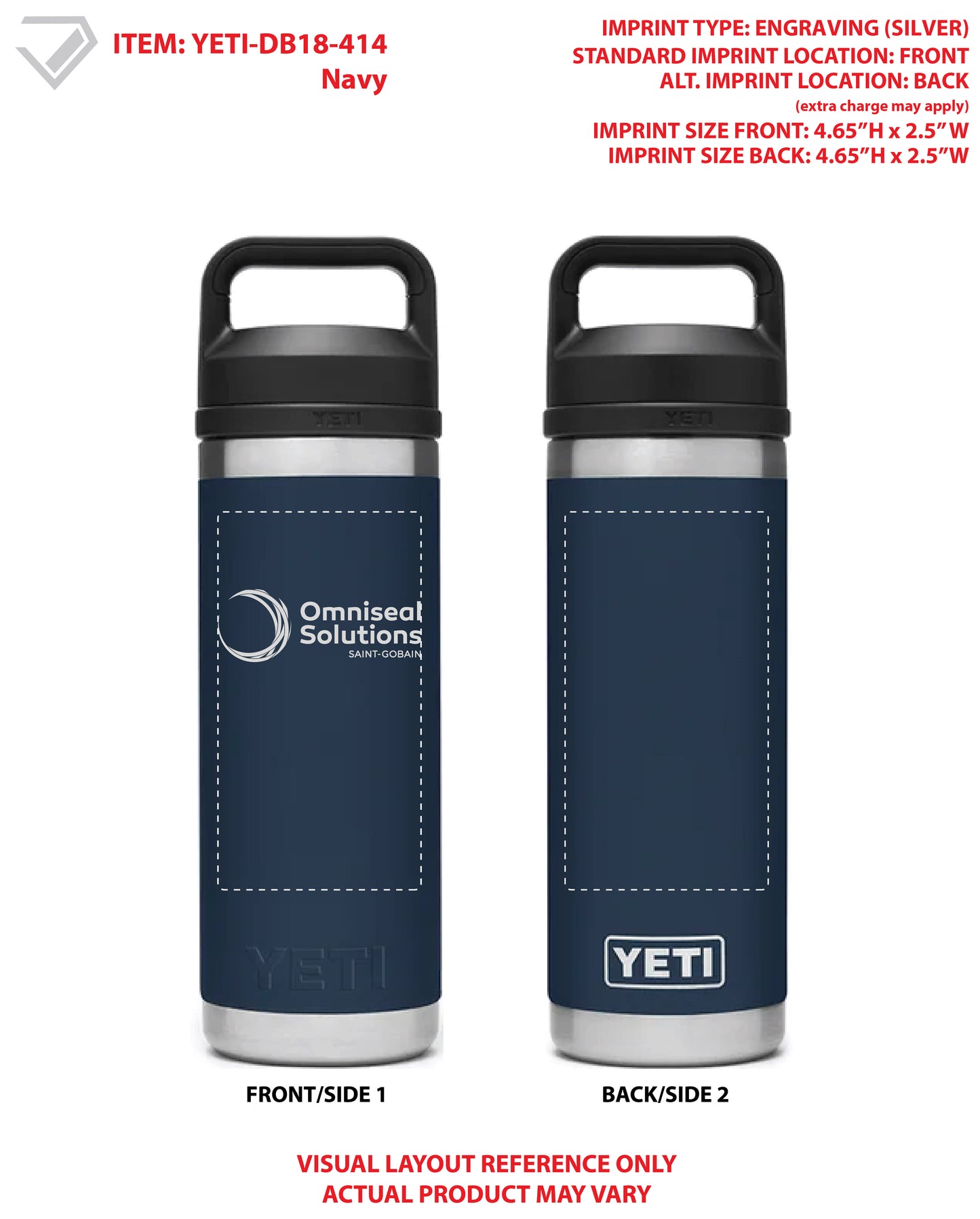 YETI Rambler 18oz Bottle - Blue