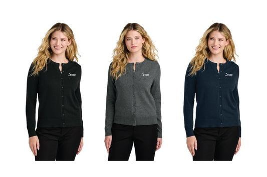 Port Authority® Women's Easy Care Crewneck Cardigan Sweater - ON DEMAND ONLY