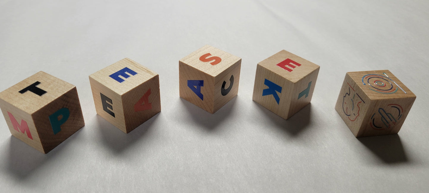 Wood Dice w/ tray